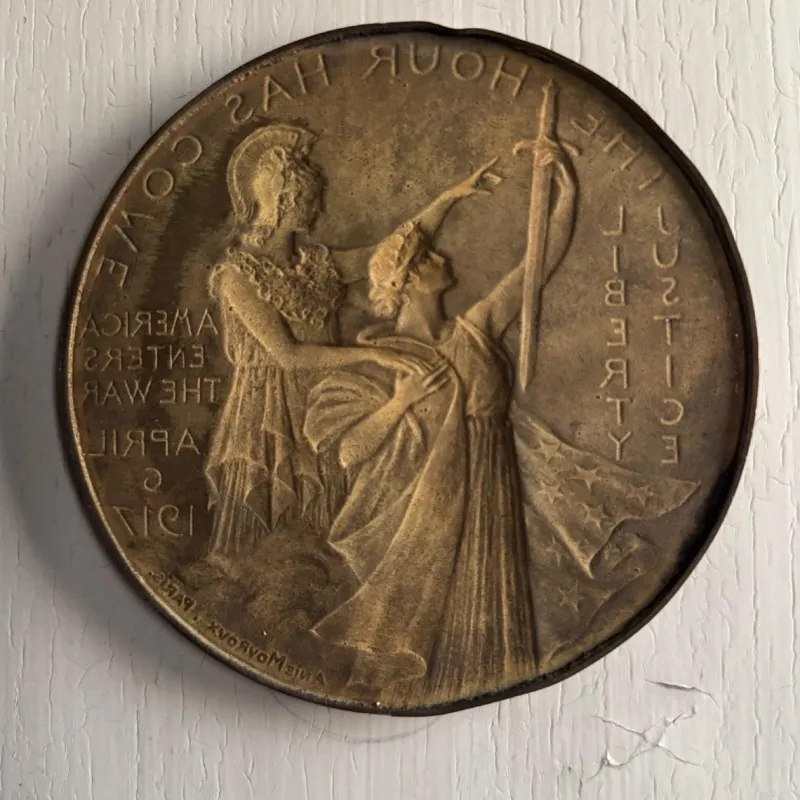 Outlet Pamono The Hour Has Come Justice Liberty Medal Matrix by Anie Mouroux, 1917