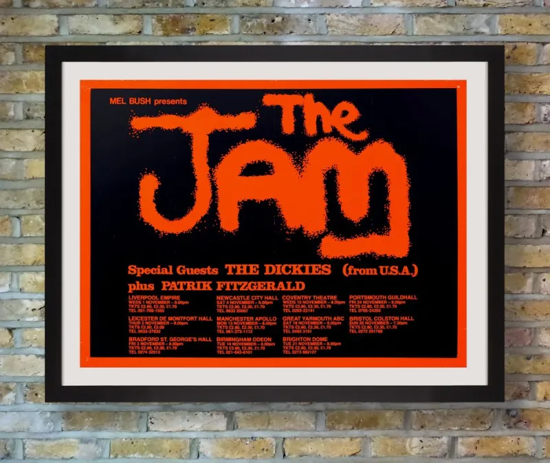 New Pamono The Jam Tour Poster, United Kingdom, 1978