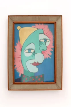 Pamono The Two Faces Painting by Michel Guérin in the style of Picasso> Abstraction
