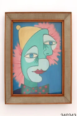 Pamono The Two Faces Painting by Michel Guérin in the style of Picasso><noscript><img width=
