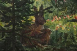 Hot Pamono Thomas Riss, Forest Devotion, 1910, Oil Painting, Framed