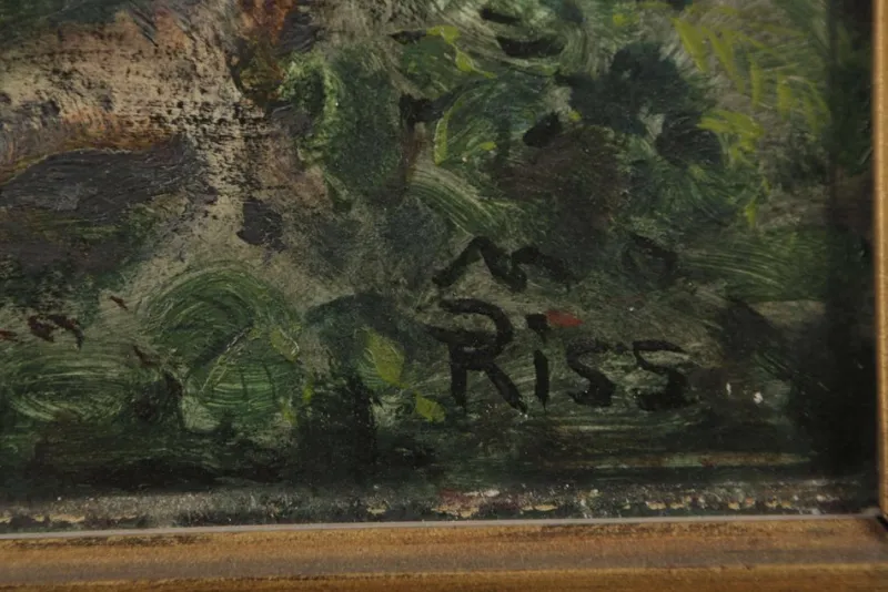 Hot Pamono Thomas Riss, Forest Devotion, 1910, Oil Painting, Framed
