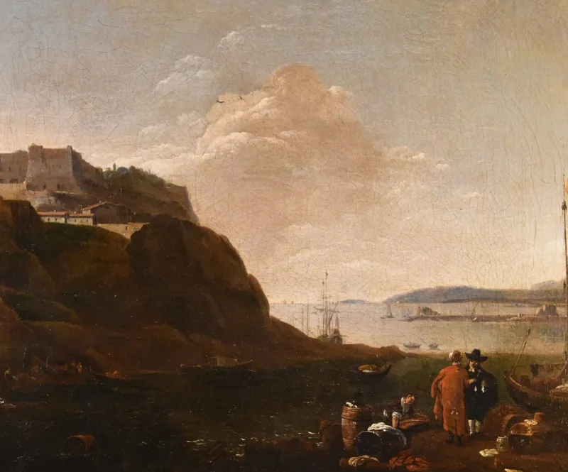 Clearance Pamono Thomas Wyck, View of Mediterranean Landscape, 1660, Oil on Canvas