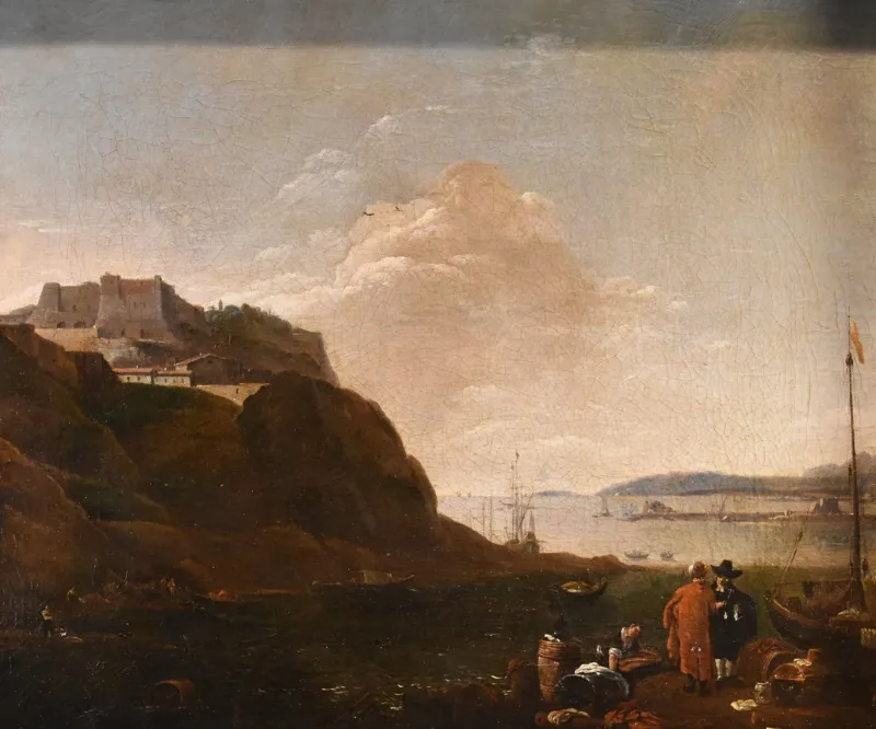 Clearance Pamono Thomas Wyck, View of Mediterranean Landscape, 1660, Oil on Canvas