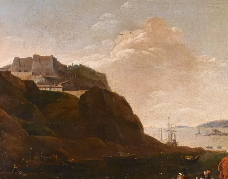 Clearance Pamono Thomas Wyck, View of Mediterranean Landscape, 1660, Oil on Canvas