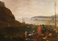 Clearance Pamono Thomas Wyck, View of Mediterranean Landscape, 1660, Oil on Canvas