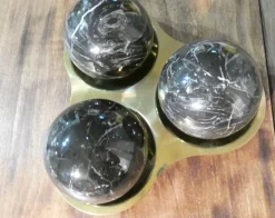 Sale Pamono Three Balls Sculpture in Marquina Marble by Valenti and C. Milan, 1970s, Set of 4