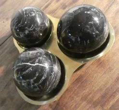 Sale Pamono Three Balls Sculpture in Marquina Marble by Valenti and C. Milan, 1970s, Set of 4