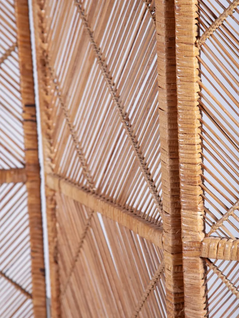 Pamono Three-Panel Rattan Room Divider, 1960s> Room Dividers & Screens