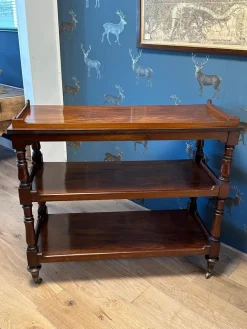 Pamono Three-Tiered Shelf in Mahogany><noscript><img width=