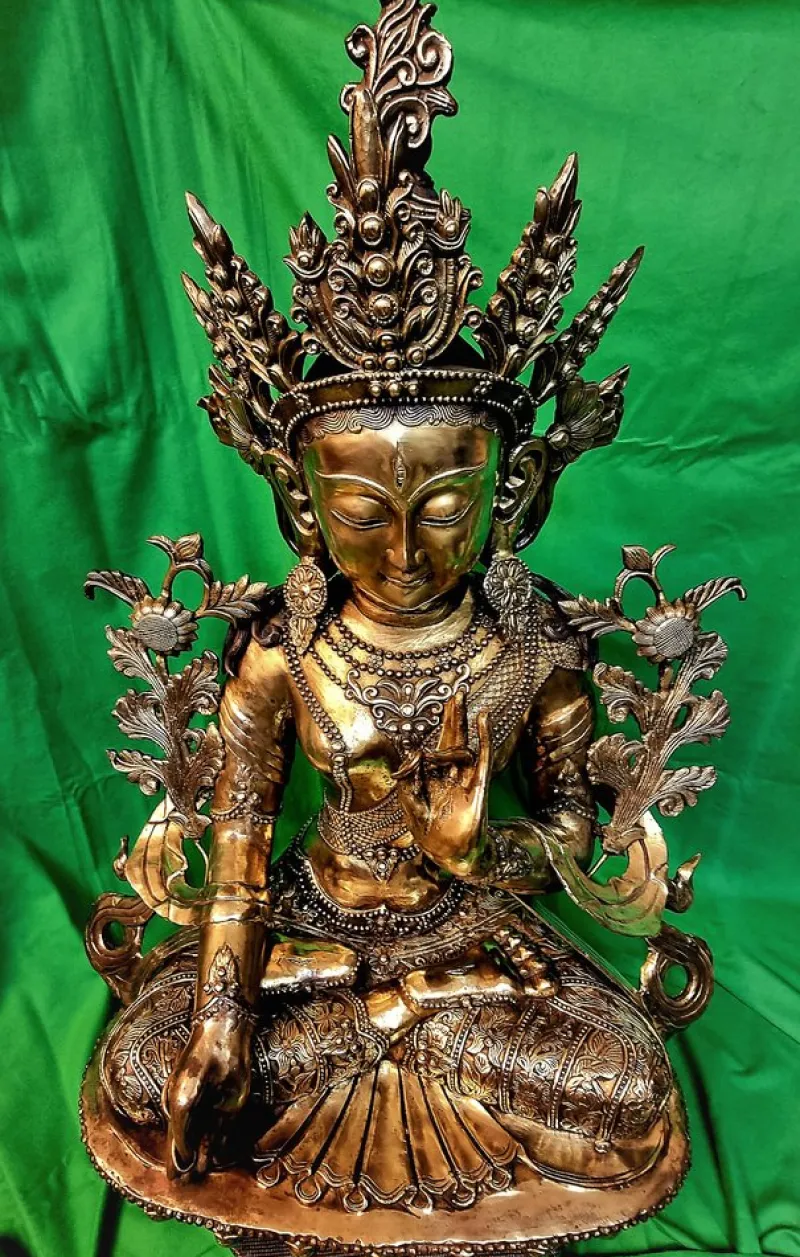 Discount Pamono Tibetan Buddha Sculpture, 18th-Century, Bronze