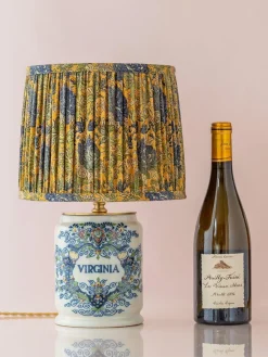 Clearance Pamono Tichelaar Makkum Delft Virginia Tobacco Jar Table Lamp, New Silk Lampshade