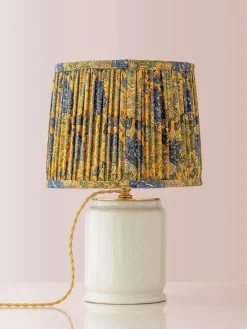 Clearance Pamono Tichelaar Makkum Delft Virginia Tobacco Jar Table Lamp, New Silk Lampshade