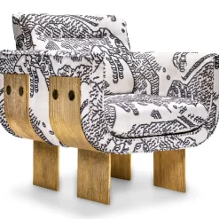 Pamono Tiger Velvet Lounge Chair with Cast Brass Legs by Egg Designs> Seating