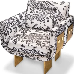 Pamono Tiger Velvet Lounge Chair with Cast Brass Legs by Egg Designs><noscript><img width=