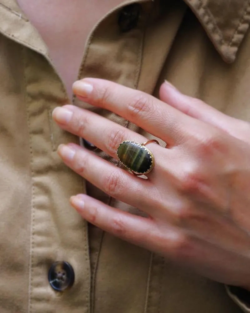Discount Pamono Tiger's Eye Swivel Ring