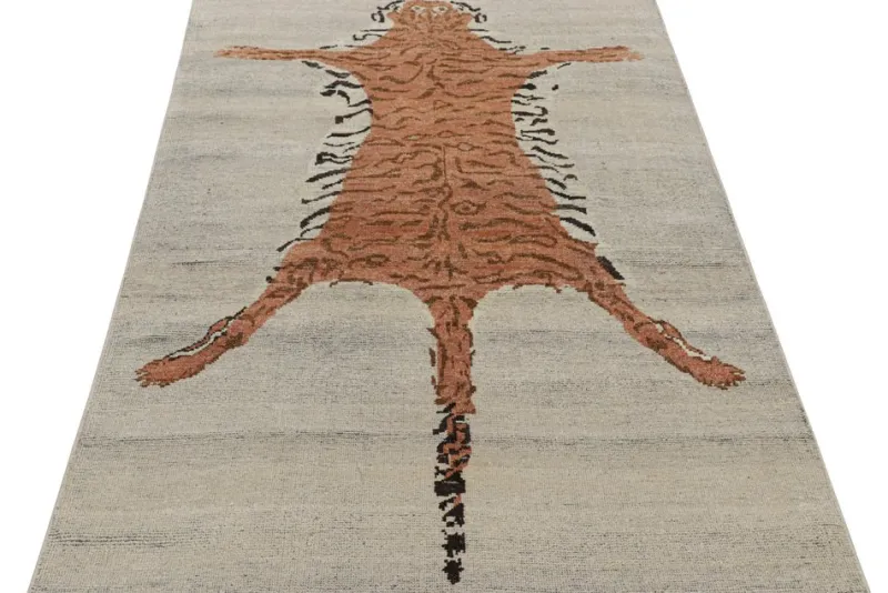 Pamono Tiger-Skin Rug in Beige from R&K Principal Jahanshah Nazmiyal> Carpets & Textiles|Carpets & Textiles