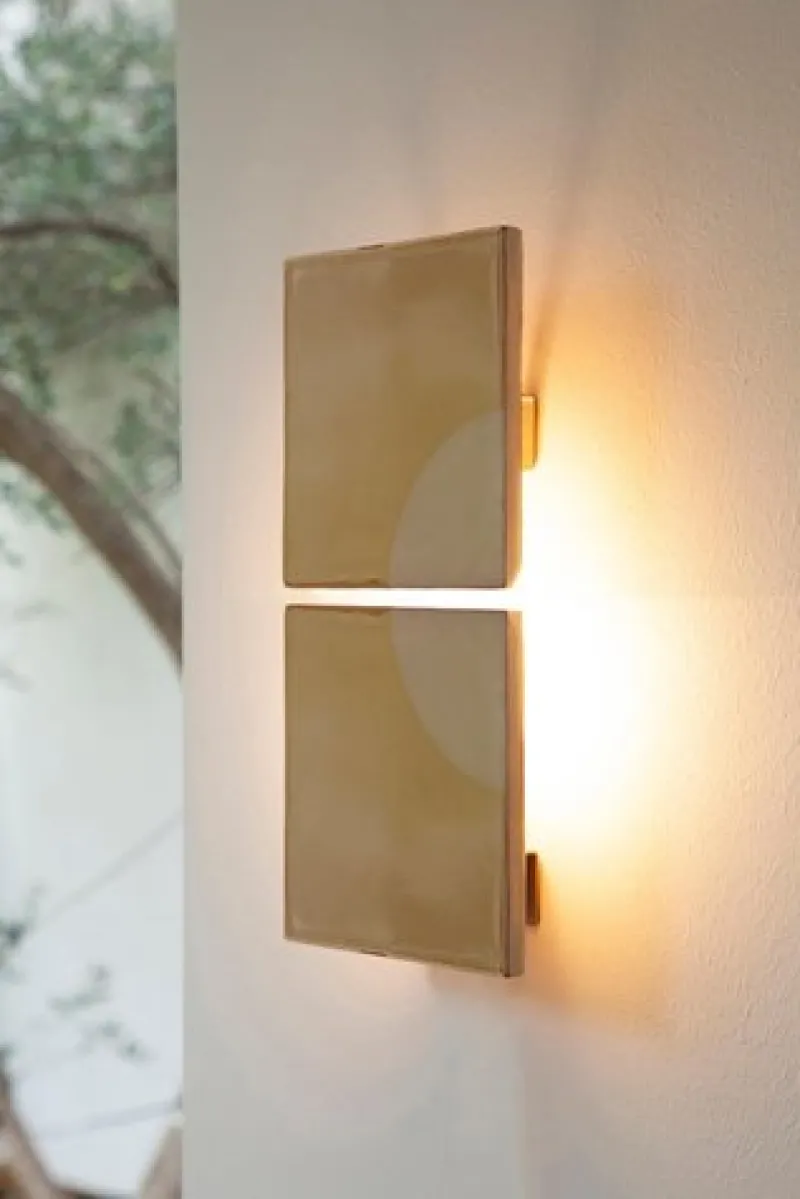 Online Pamono Tiles Moon Yellow Ceramic Decorative Wall Lamp by Violaine d'Harcourt