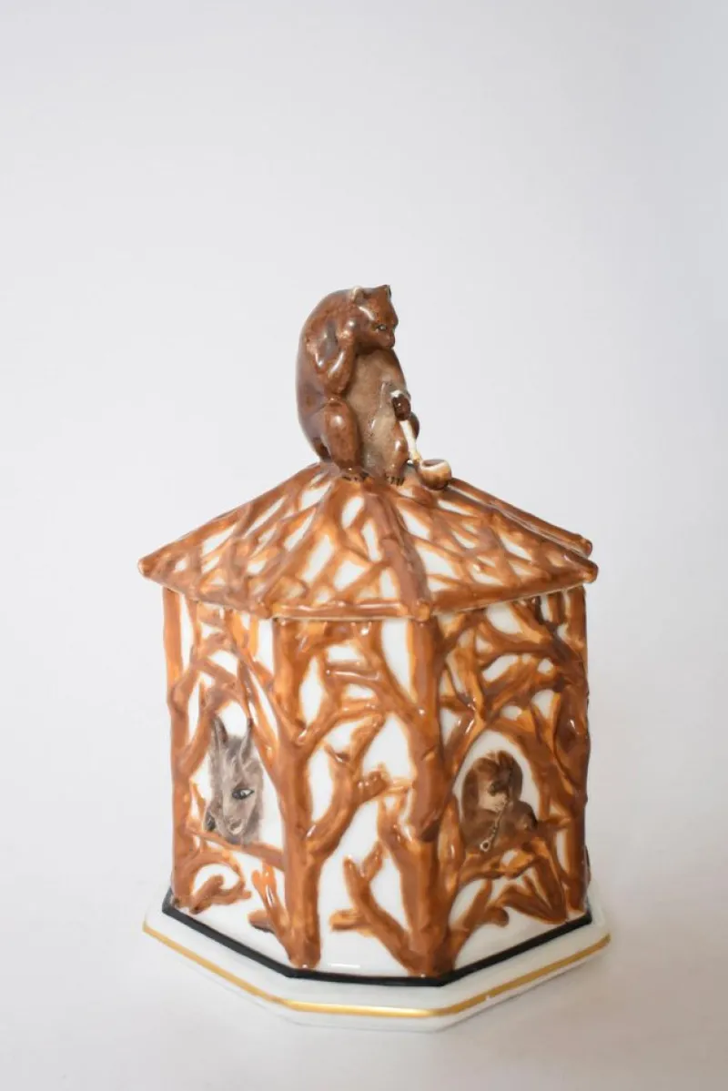 Sale Pamono Tobacco Box with Forest Animals, 1890s