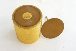 Pamono Tobacco Jar Box in Gilded Brass by Brilux for Dunhill, Switzerland, 1950s><noscript><img width=