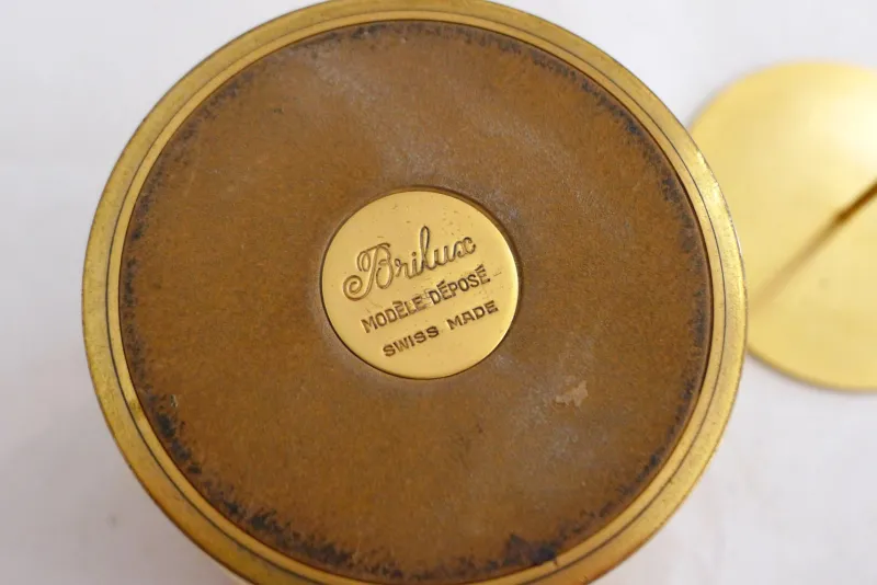 Pamono Tobacco Jar Box in Gilded Brass by Brilux for Dunhill, Switzerland, 1950s> Trunks Crates & Baskets