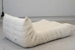 New Pamono Togo Chaise Lounge in Bouclette White Fabric attributed to Michel Ducaroy for Ligne Roset, 1974