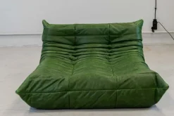 Best Pamono Togo Chaise Lounge in Greenleather attributed to Michel Ducaroy for Ligne Roset, 1974
