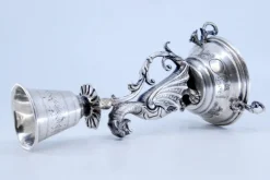 Clearance Pamono Toothpick Holder in the Shape of a Mythical Figure Holding a Chalice and Resting on an Engraved Base with Three Mythological Feet