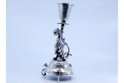 Clearance Pamono Toothpick Holder in the Shape of a Mythical Figure Holding a Chalice and Resting on an Engraved Base with Three Mythological Feet