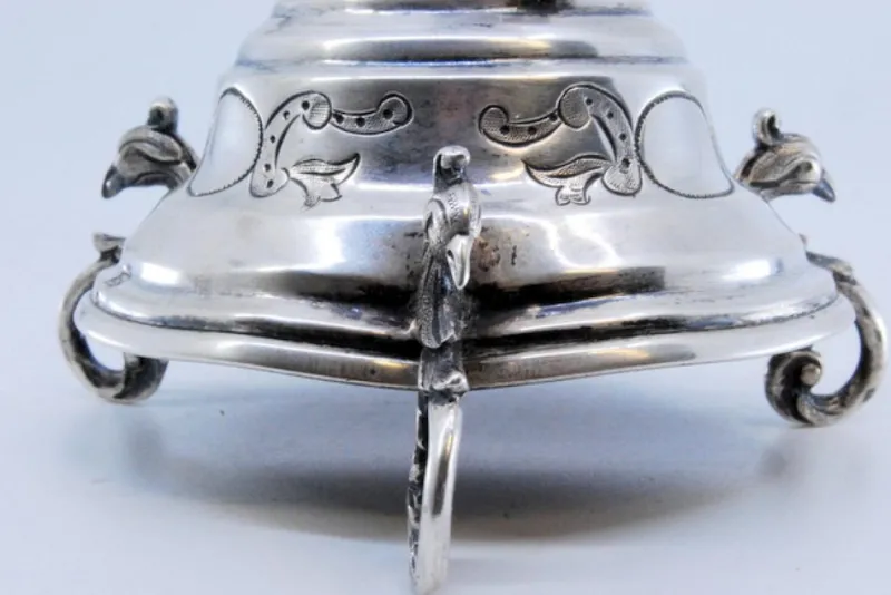 Clearance Pamono Toothpick Holder in the Shape of a Mythical Figure Holding a Chalice and Resting on an Engraved Base with Three Mythological Feet