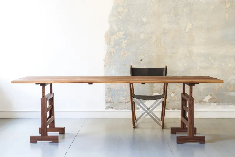 Pamono Torre Table With Trestles By Enrico Tonucci, Tonucci Collection> Tables