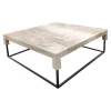 Clearance Pamono Tossa Coffee Table in Polished Italian Daino Marble and Black Painted Iron Frame by Joaquín Moll