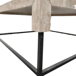Clearance Pamono Tossa Coffee Table in Polished Italian Daino Marble and Black Painted Iron Frame by Joaquín Moll