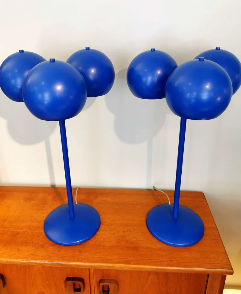 Best Pamono Totembal Table Lamps in Blue by Juanma Lizana, Set of 2