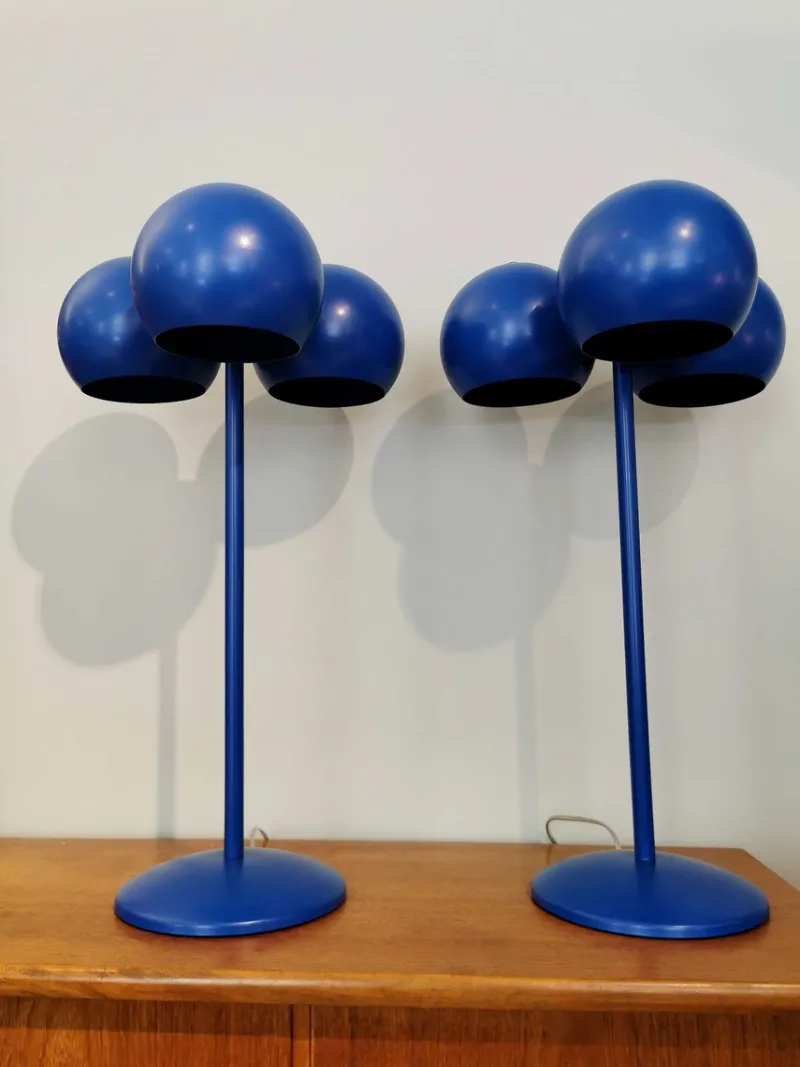 Best Pamono Totembal Table Lamps in Blue by Juanma Lizana, Set of 2