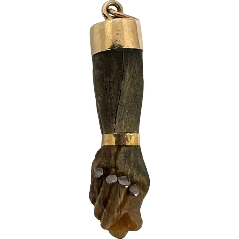 Pamono Touch Wood Mano Figa Charm Pendant, 1930s> Bracelets