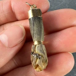 Pamono Touch Wood Mano Figa Charm Pendant, 1930s><noscript><img width=