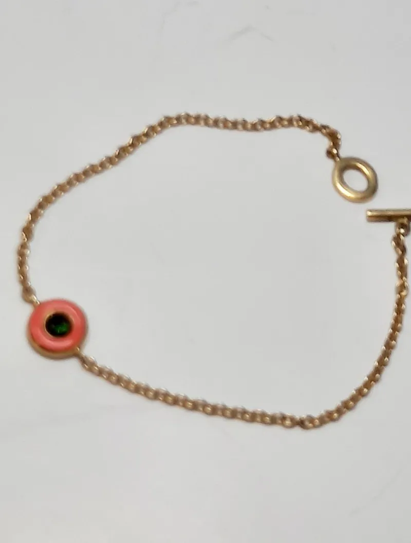 Online Pamono Tourmaline and Gold Chain Bracelet, 2000s
