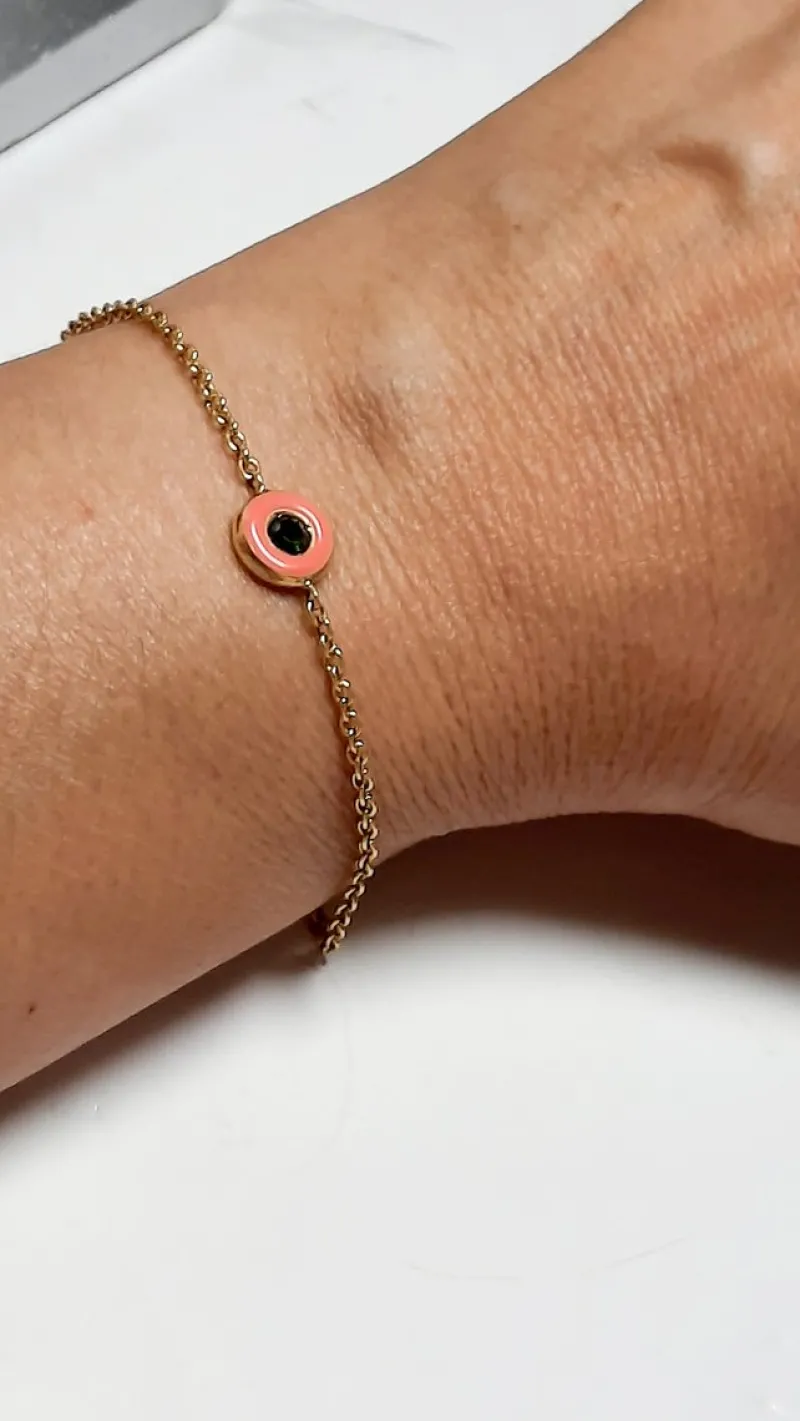 Online Pamono Tourmaline and Gold Chain Bracelet, 2000s