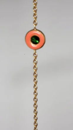 Online Pamono Tourmaline and Gold Chain Bracelet, 2000s