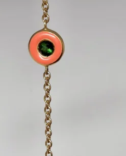 Online Pamono Tourmaline and Gold Chain Bracelet, 2000s