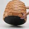 New Pamono Trama Pouf in Natural Leather by Viola Tonucci