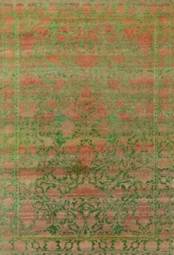 Pamono Transitional Style Silk Rug with Floral Pattern from R&K Principal Jahanshah Nazmiyal> Carpets & Textiles|Carpets & Textiles