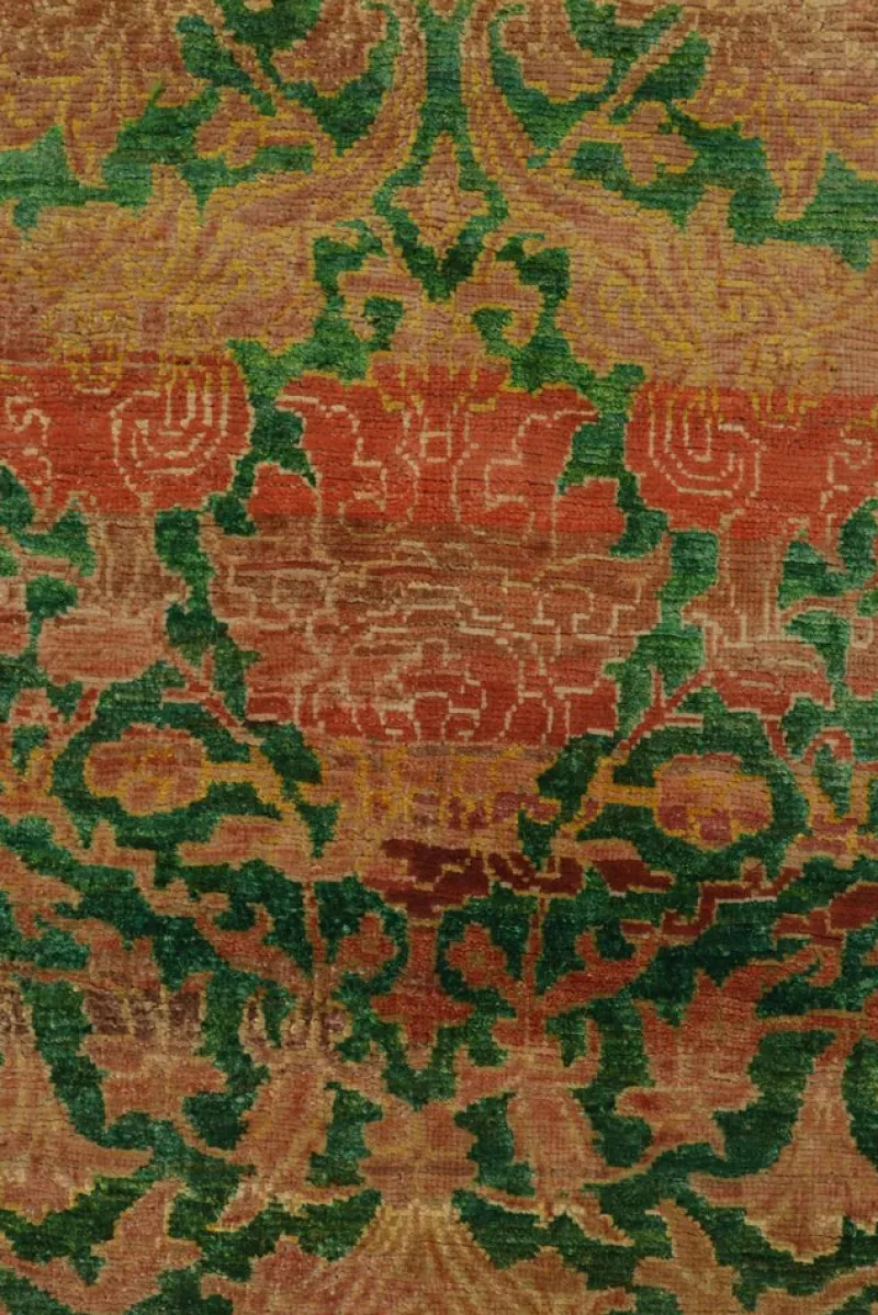 Pamono Transitional Style Silk Rug with Floral Pattern from R&K Principal Jahanshah Nazmiyal> Carpets & Textiles|Carpets & Textiles