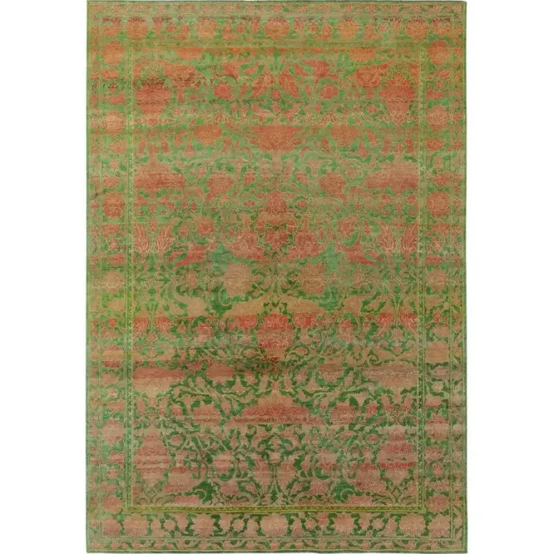 Pamono Transitional Style Silk Rug with Floral Pattern from R&K Principal Jahanshah Nazmiyal> Carpets & Textiles|Carpets & Textiles