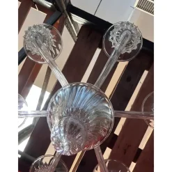 New Pamono Transparent Murano Glass Chandelier with Trasparent Rostrato Boubeches by Simoeng