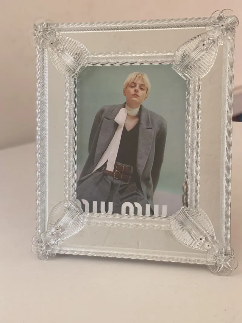 Outlet Pamono Transparent Photo Frame Mirror in Murano Glass by Simoeng