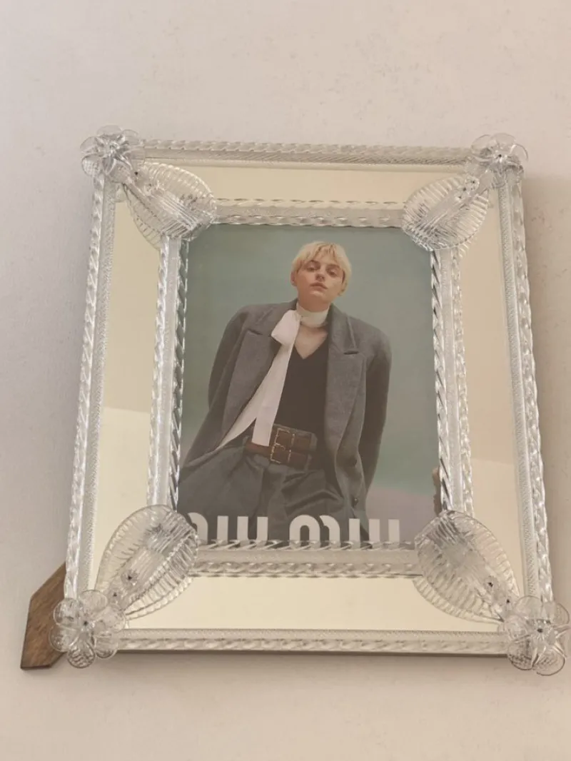 Outlet Pamono Transparent Photo Frame Mirror in Murano Glass by Simoeng