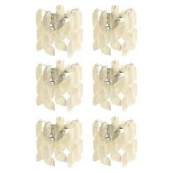 Pamono Transparent Ricci Murano Glass Wall Sconces by Simoeng, Set of 6> Wall Lights & Sconces|Wall Lights & Sconces