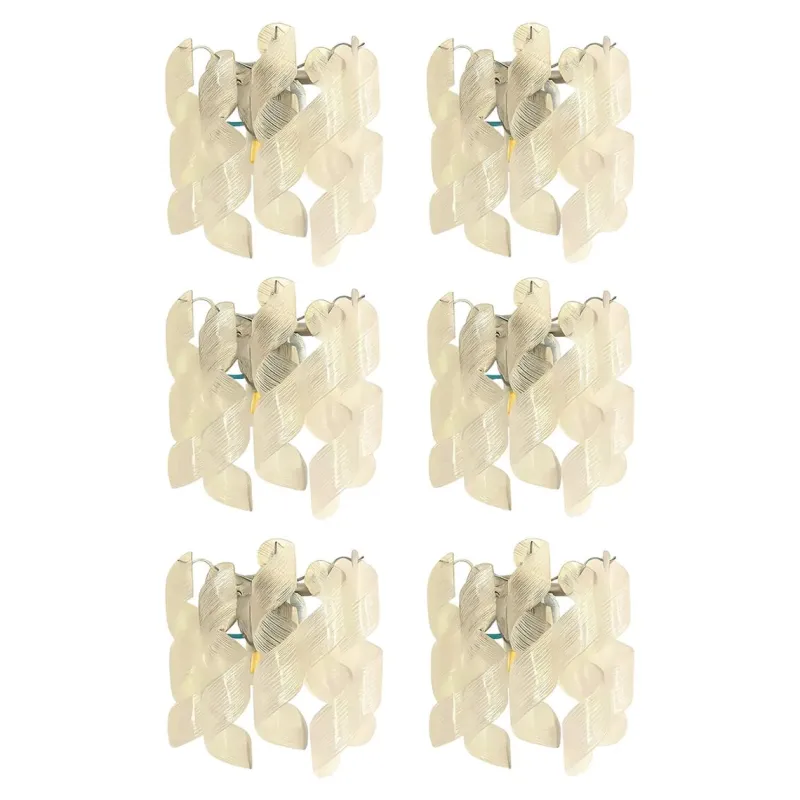 Pamono Transparent Ricci Murano Glass Wall Sconces by Simoeng, Set of 6> Wall Lights & Sconces|Wall Lights & Sconces